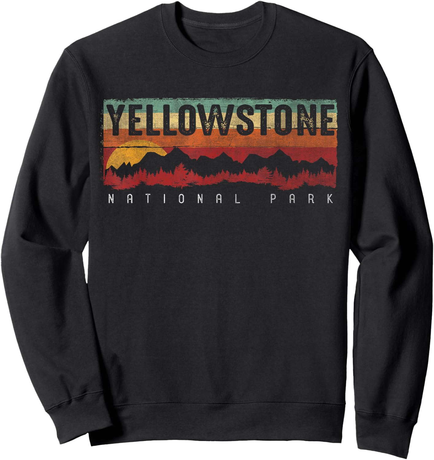 Vintage Yellowstone National Park Sweatshirt - Sweatshirt | Black