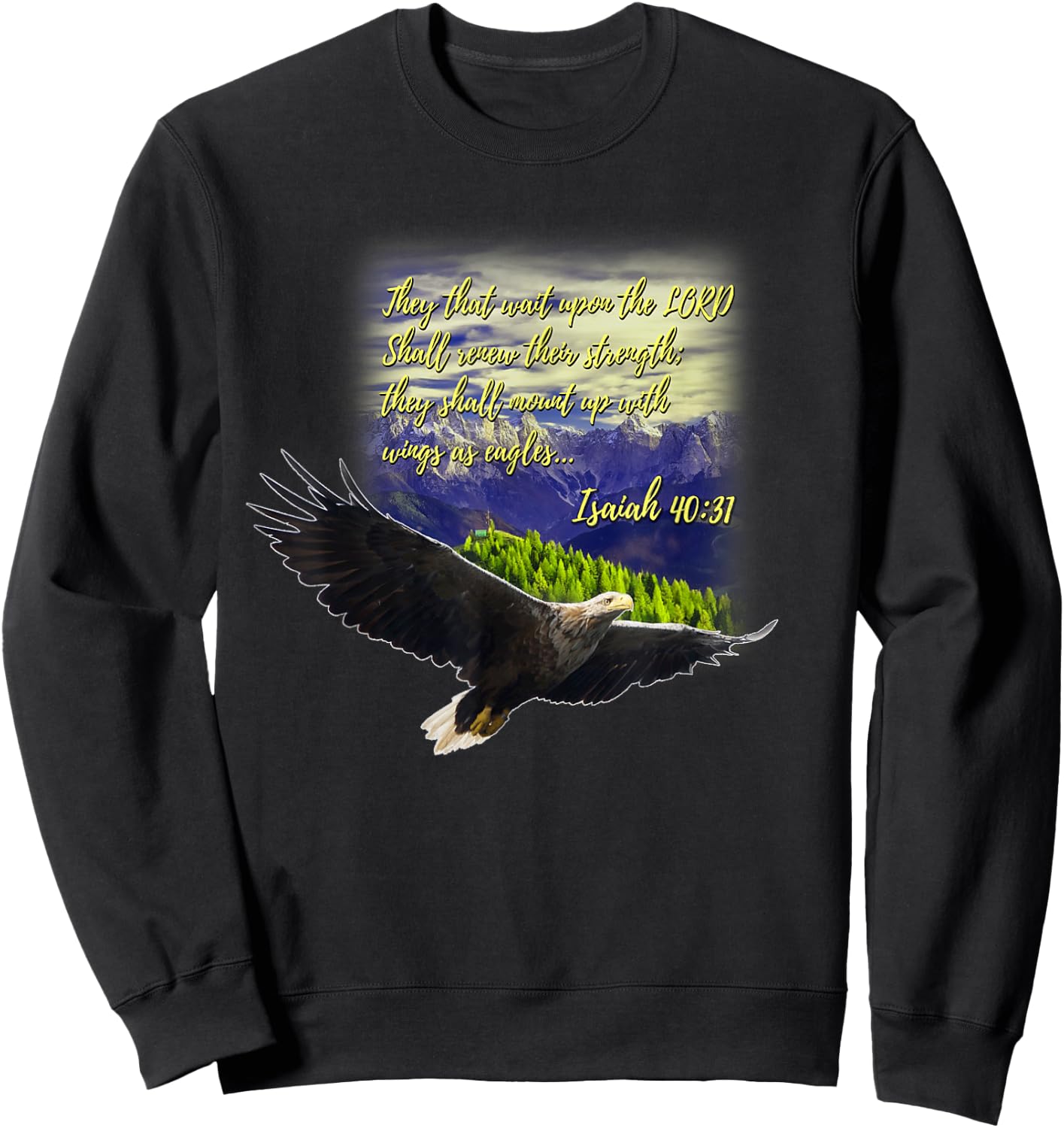 Mount Up WIth Wings As Eagles Christian Gift Sweatshirt - Sweatshirt | Black