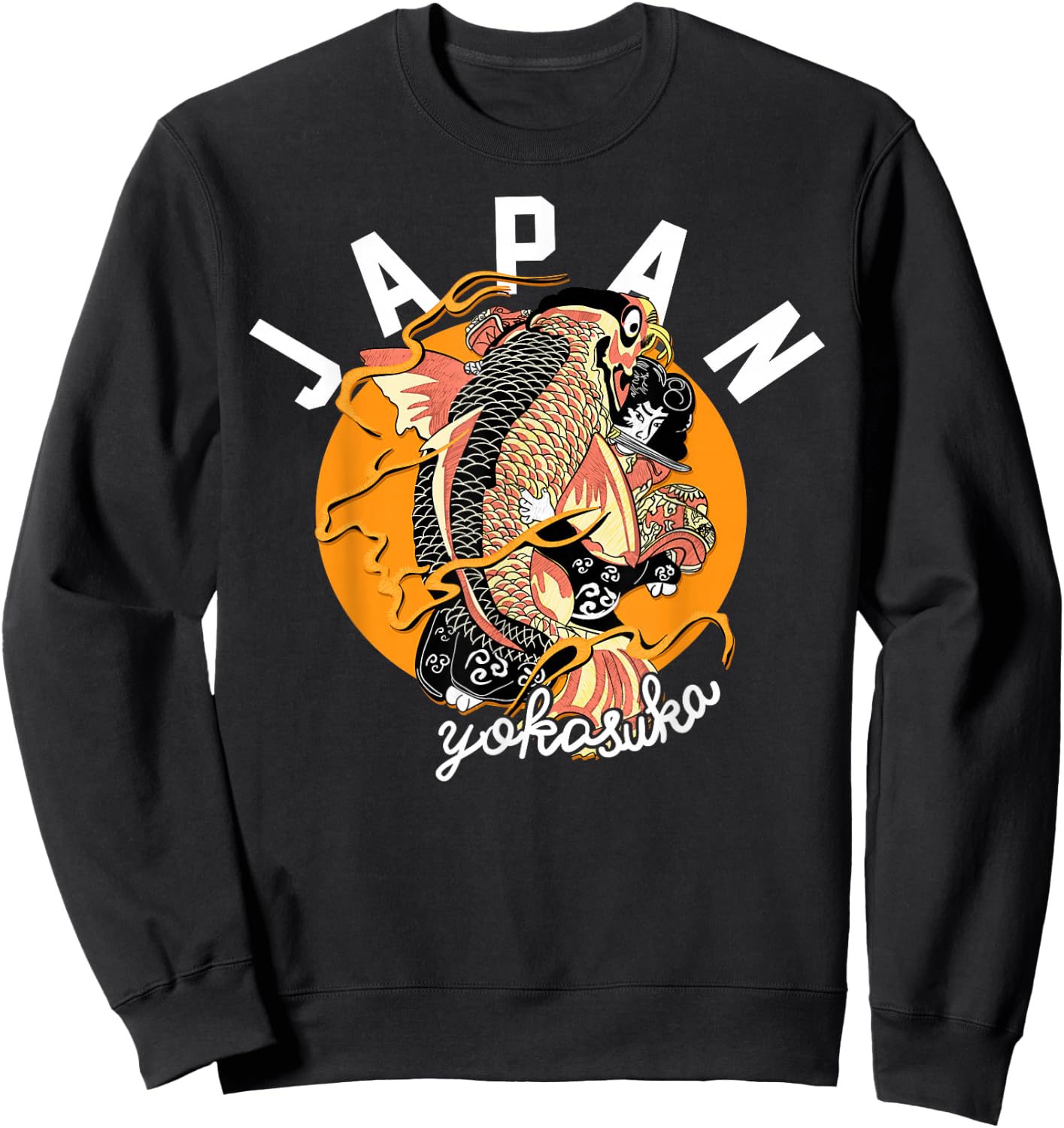 Yokosuka Japan Shirt Koi Fish Japanese Sweatshirt - Sweatshirt | Black