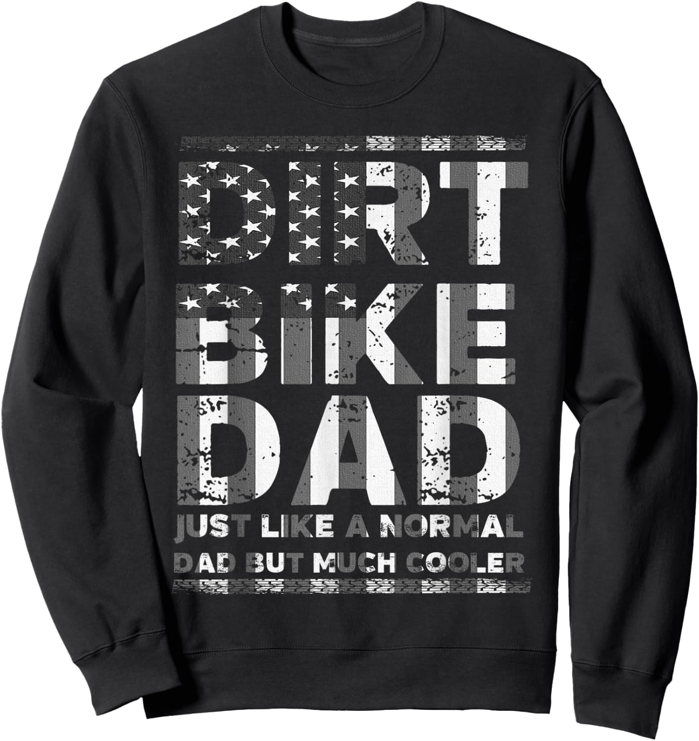 Dirt Bike DAD Bike | Motocross Enduro US Flag Shirt Sweatshirt - Sweatshirt | Black