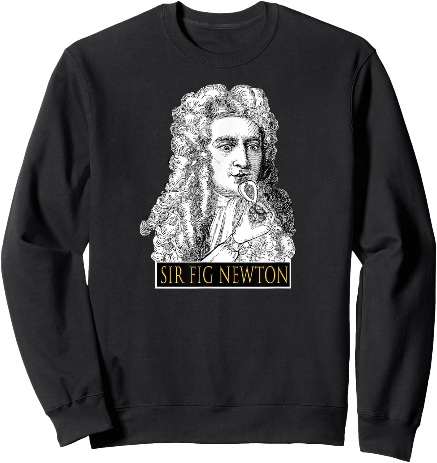 Sir Fig Newton - Isaac Eating Figs Fun Gag Gift Teacher Men Women Girls Kids Sweatshirt - Sweatshirt | Black