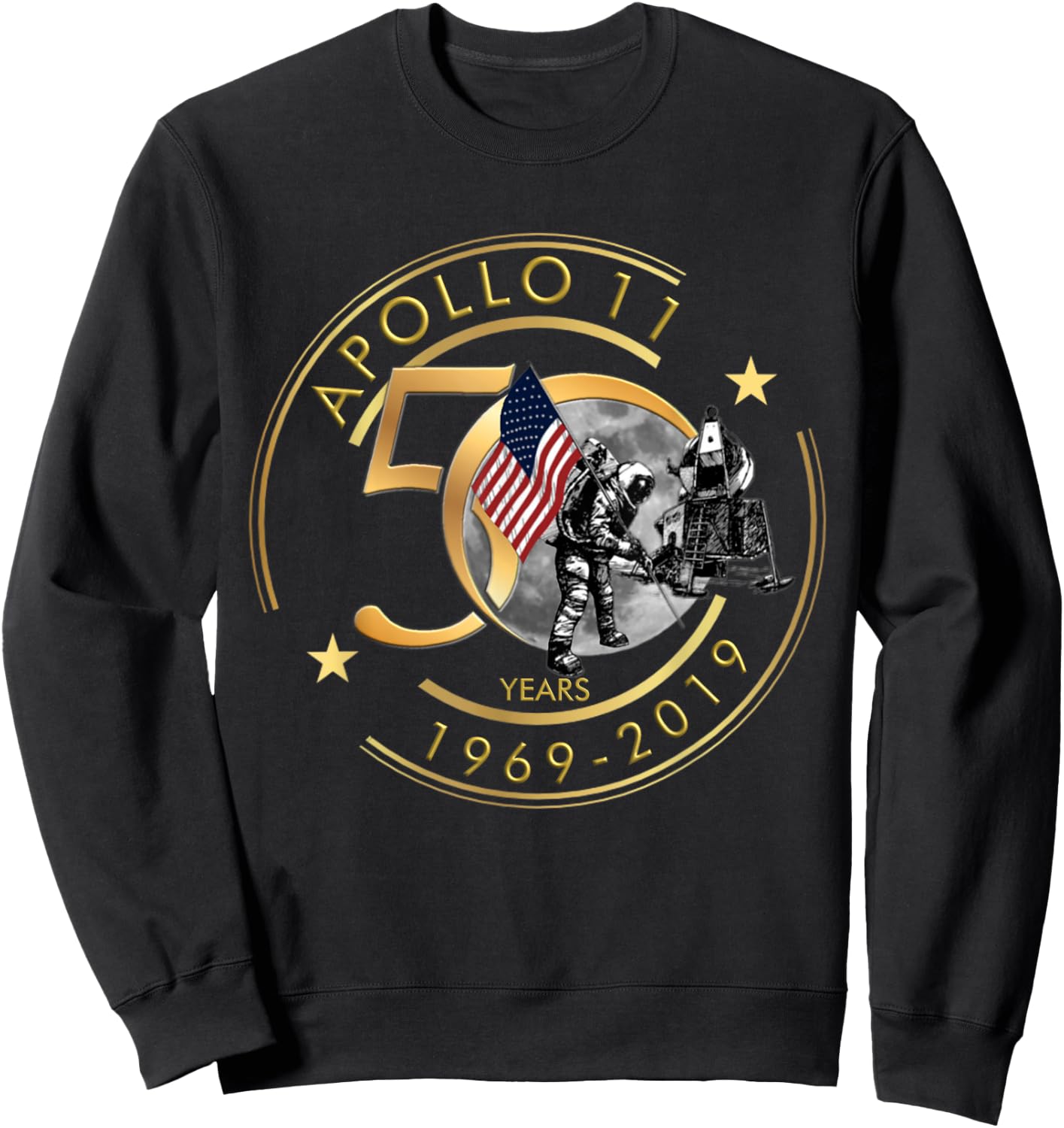 Apollo 11 50th Anniversary Moon Landing 1969 2019 Gift Sweatshirt - Sweatshirt | Black