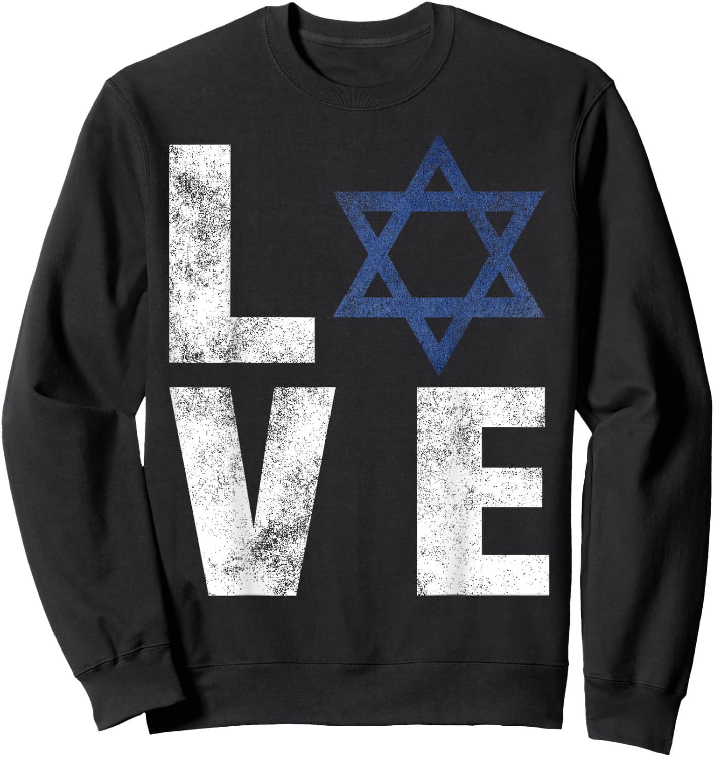 Retro I Love Israel Shirt Jewish Gifts Star of David Israeli Sweatshirt - Sweatshirt | Black