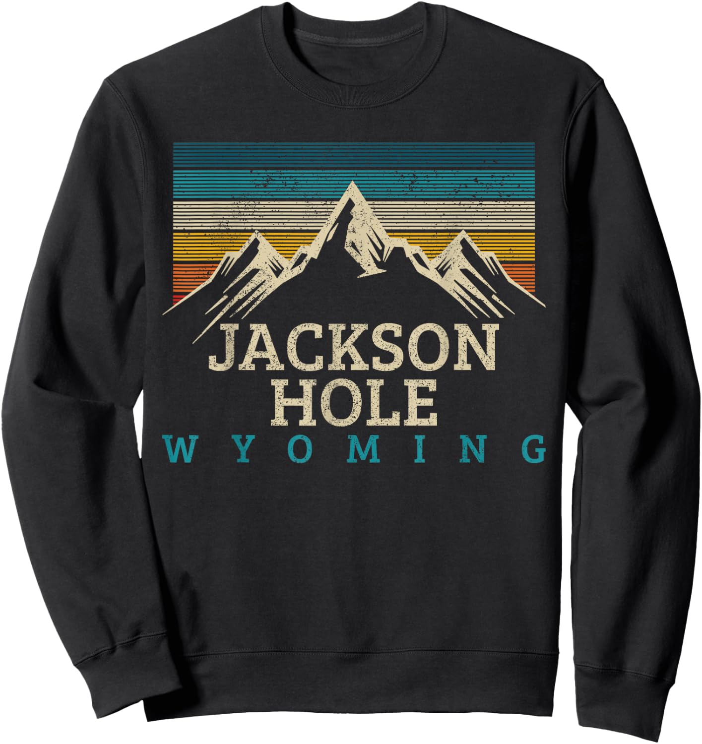 Jackson Hole Wyoming Vintage Mountains Nature Souvenir Gift Sweatshirt - Sweatshirt | Black