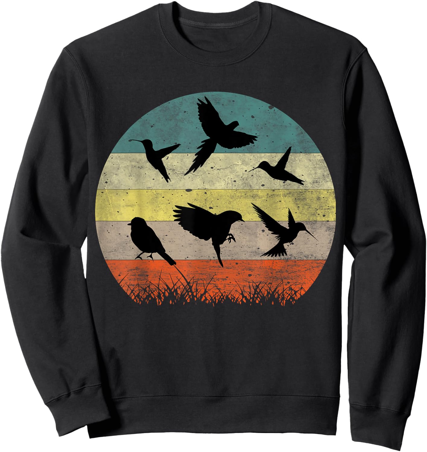 Vintage Birding Bird Watching Funny Bird Watcher Bird Sweatshirt - Sweatshirt | Black