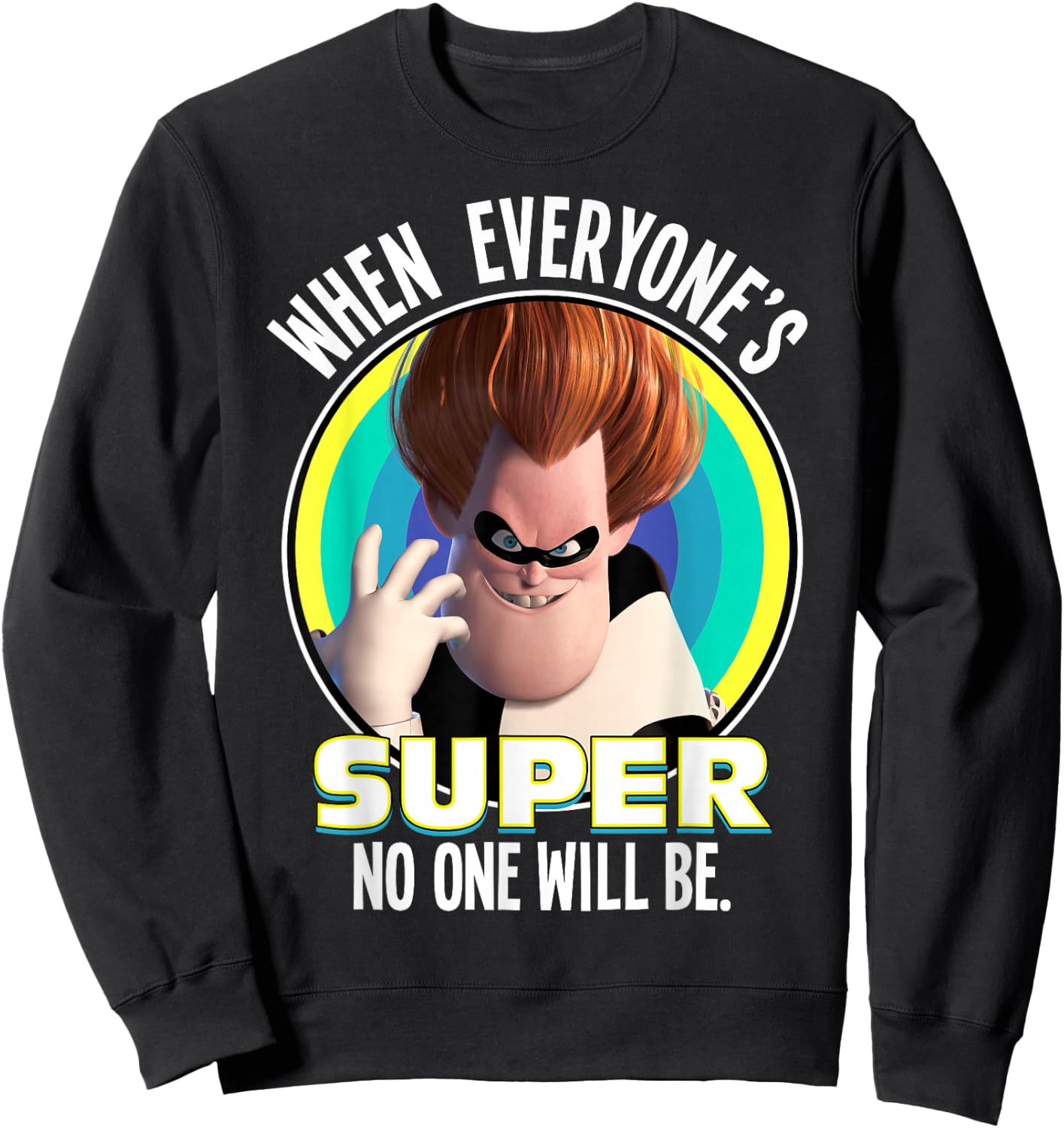 Disney Pixar The Incredibles Syndrome Super Retro Portrait Sweatshirt - Sweatshirt | Black