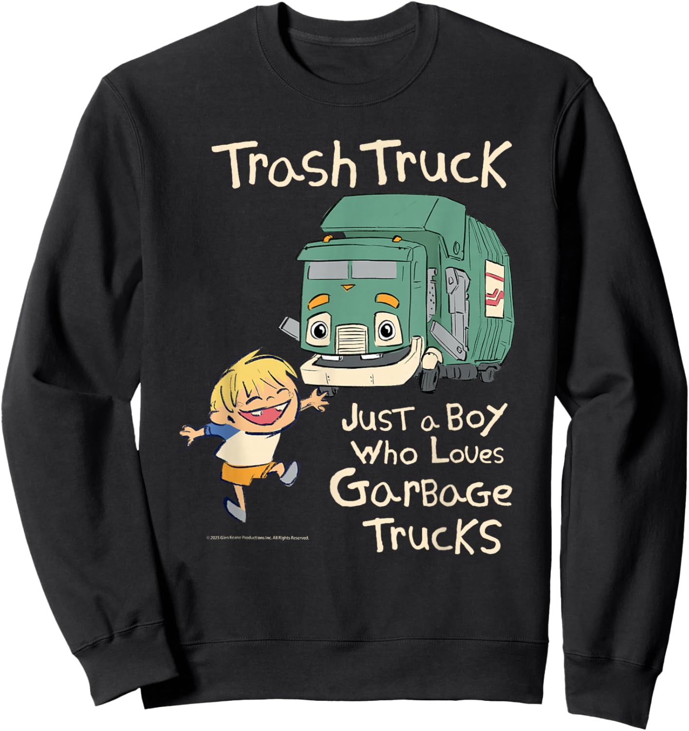 Hank Just A Boy Who Loves Garbage Trucks Sweatshirt - Sweatshirt | Black