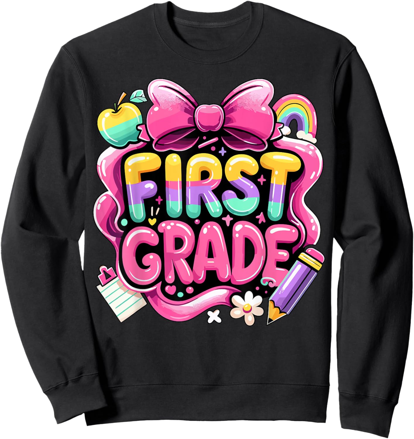 Back to School Funny Team 1st Grade First Grade Sweatshirt - Sweatshirt | Black