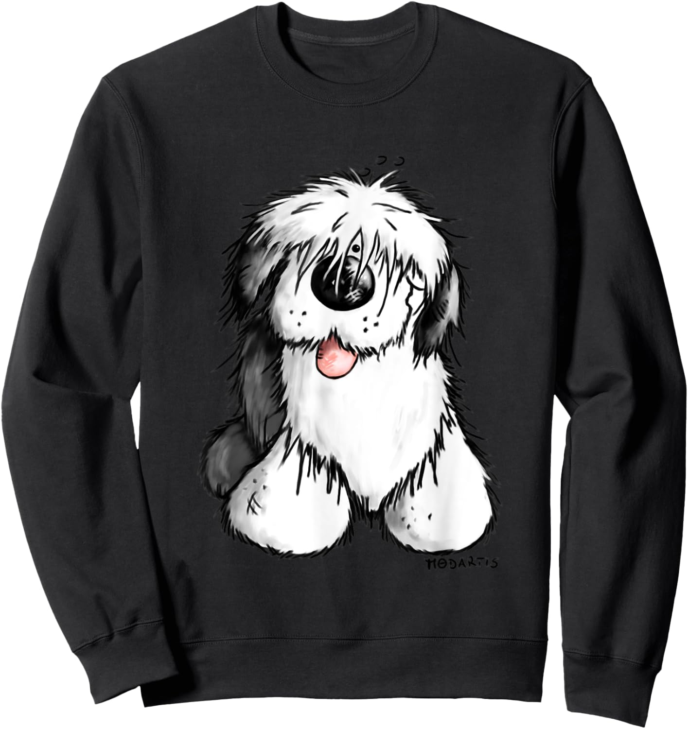 Happy Old English Sheepdog I For A Dog Or Bobtail Lover Men Women Girls Kids Sweatshirt - Sweatshirt | Black