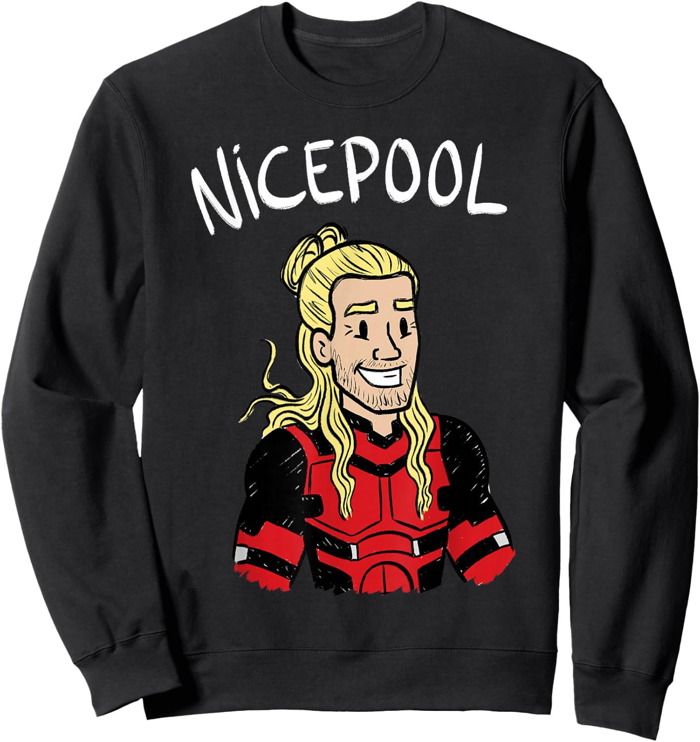 Marvel Deadpool & Wolverine Deadpool Corps Nicepool Doodle Sweatshirt - Sweatshirt | Black