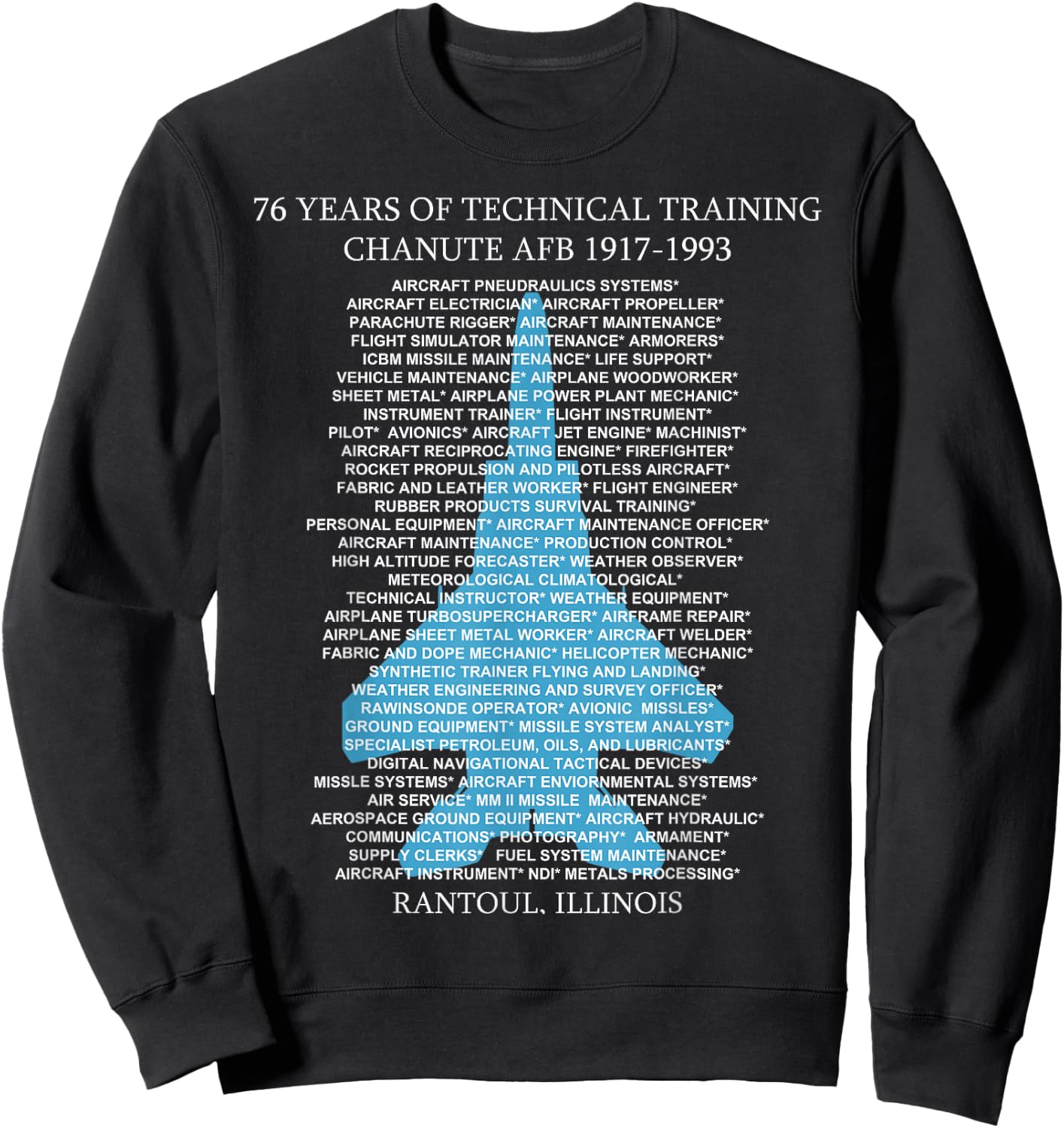 Chanute AFB F-15 EagleT-Shirt Rantoul, Illinois Sweatshirt - Sweatshirt | Black