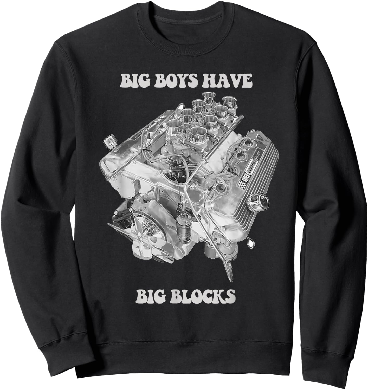 Big Boys Have Big Blocks 427 Engine Series Retro Logo Sweatshirt - Sweatshirt | Black