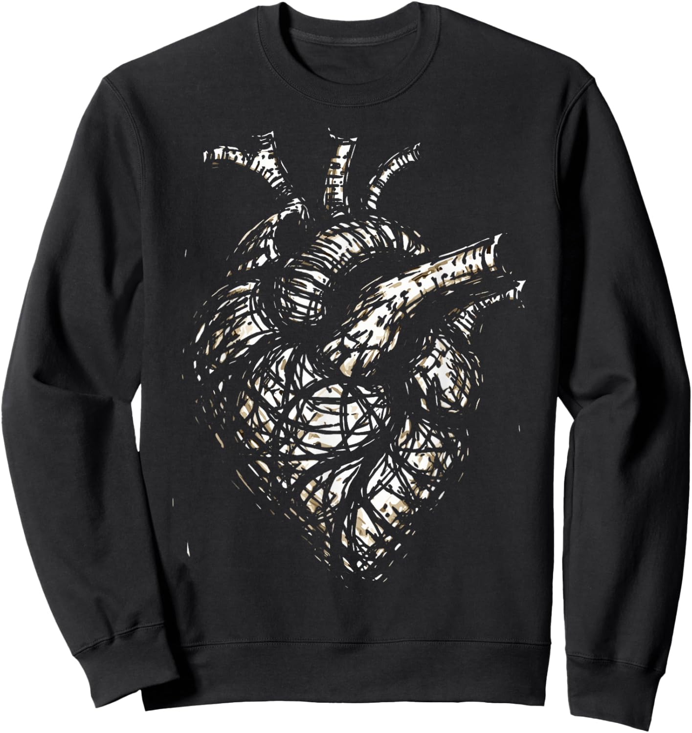 Dark Academica Anatomical Heart Gothic Anatomy Sweatshirt - Sweatshirt | Black