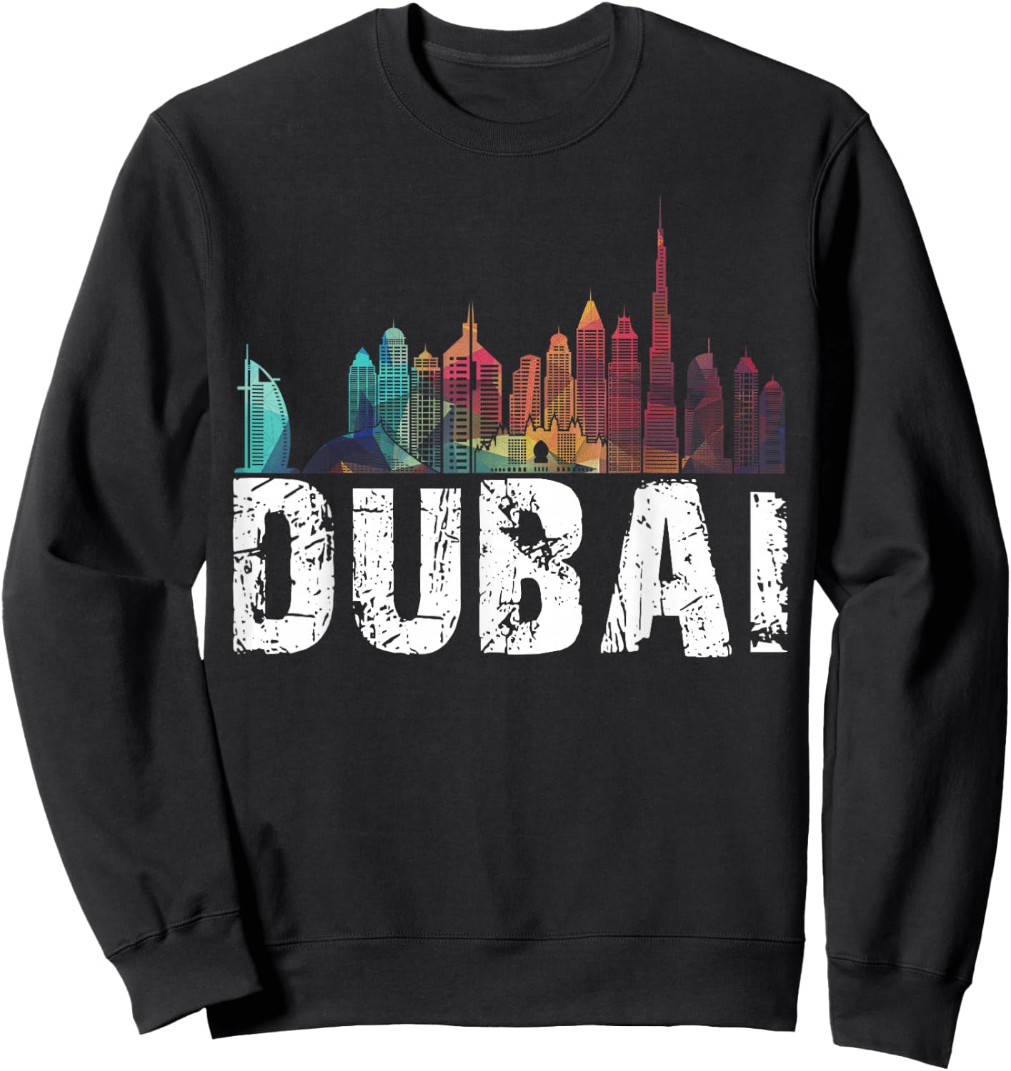 New Dubai Love Skyline T shirt for Holidays in Dubai Sweatshirt - Sweatshirt | Black