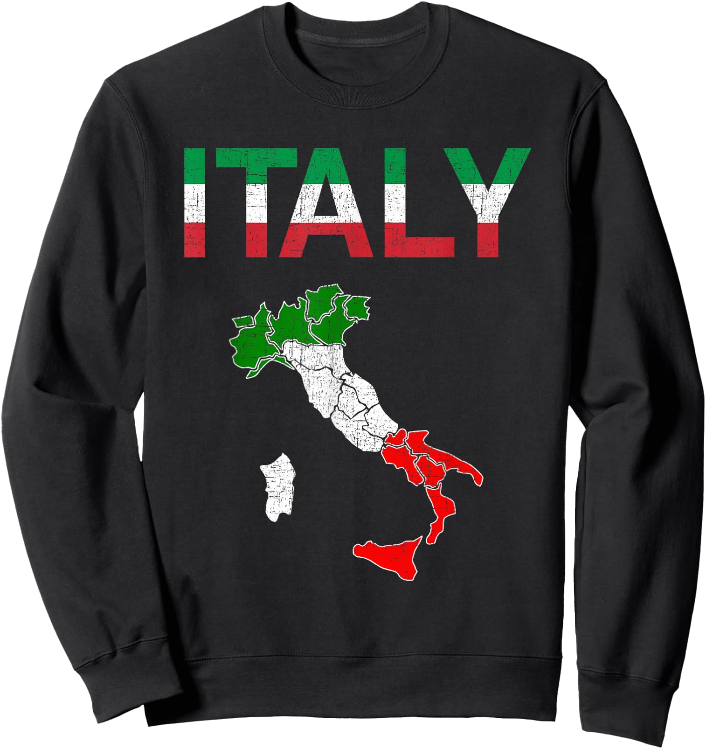 Italy Flag Vintage Italian Italia Sweatshirt - Sweatshirt | Black