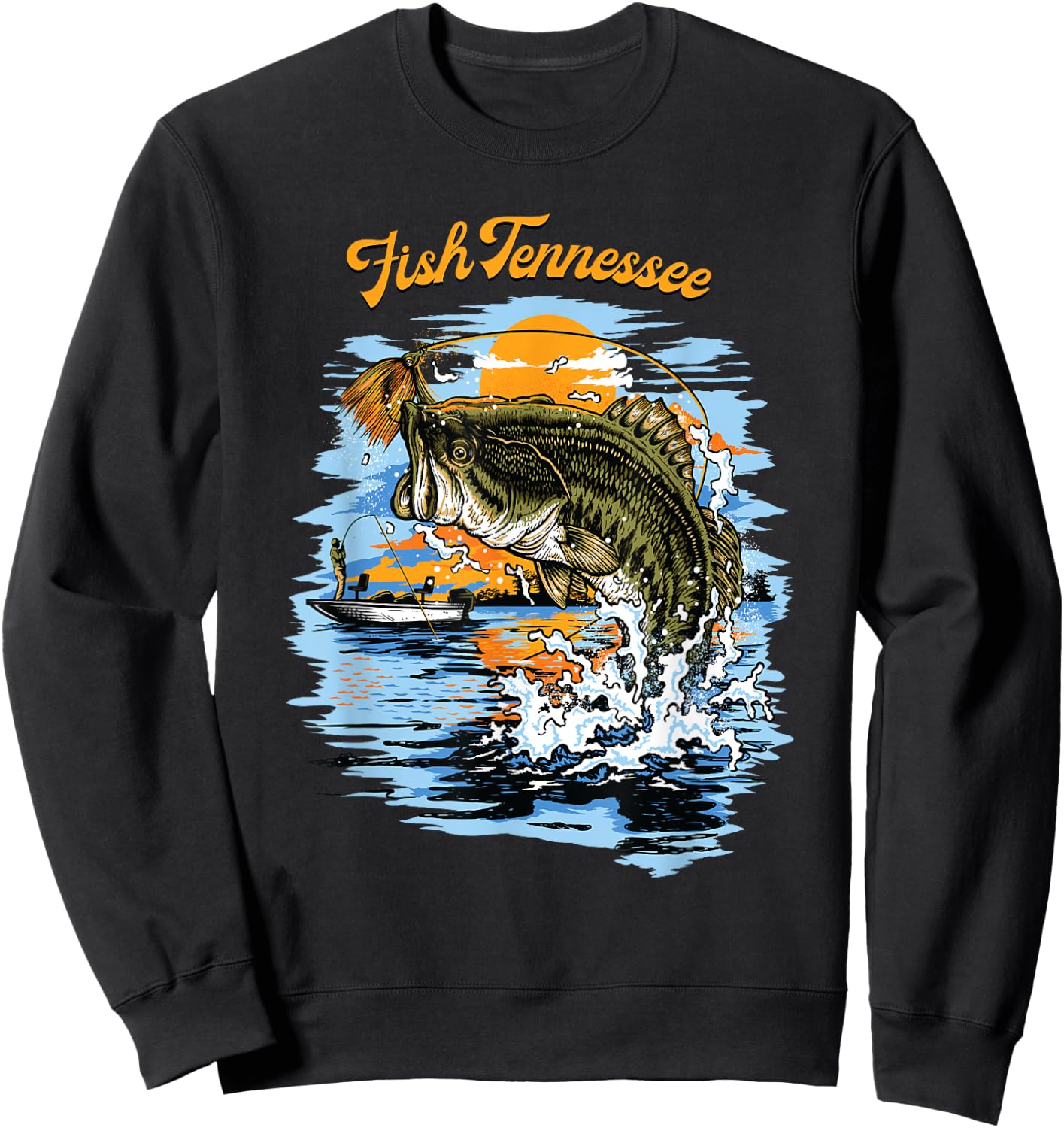 Largemouth Bass Fish Tennessee Fishing Sweatshirt - Sweatshirt | Black