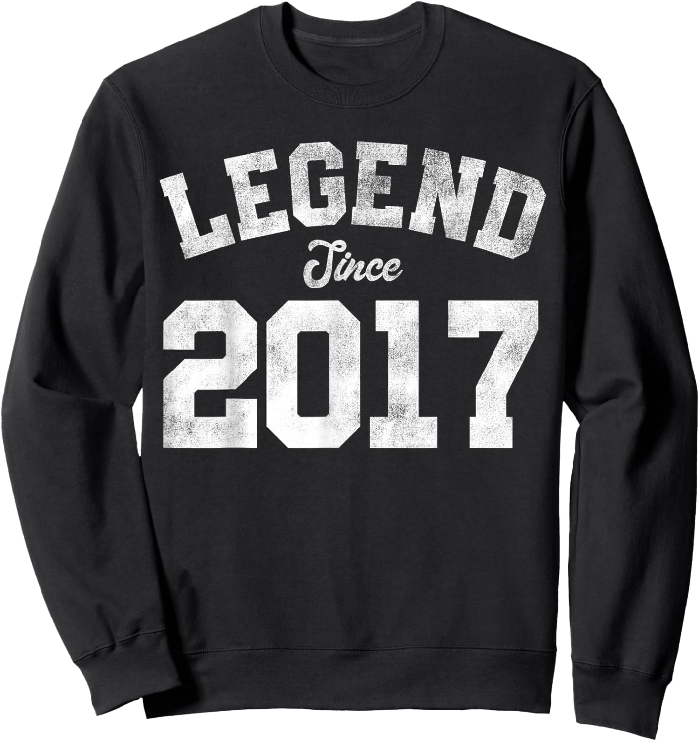 Legend Since 2017 9th Birthday 9 Years Old - Retro Sweatshirt - Sweatshirt | Black