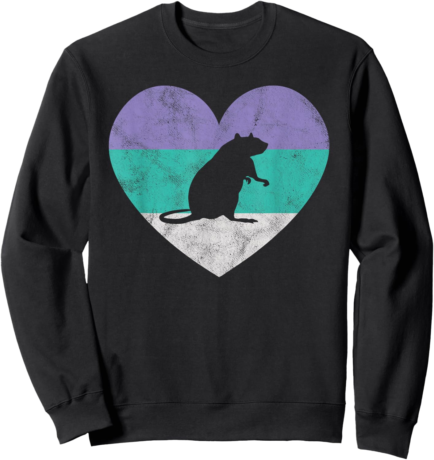 Cute Pet Rat Gift Shirt & Girls | Retro Vintage Sweatshirt - Sweatshirt | Black