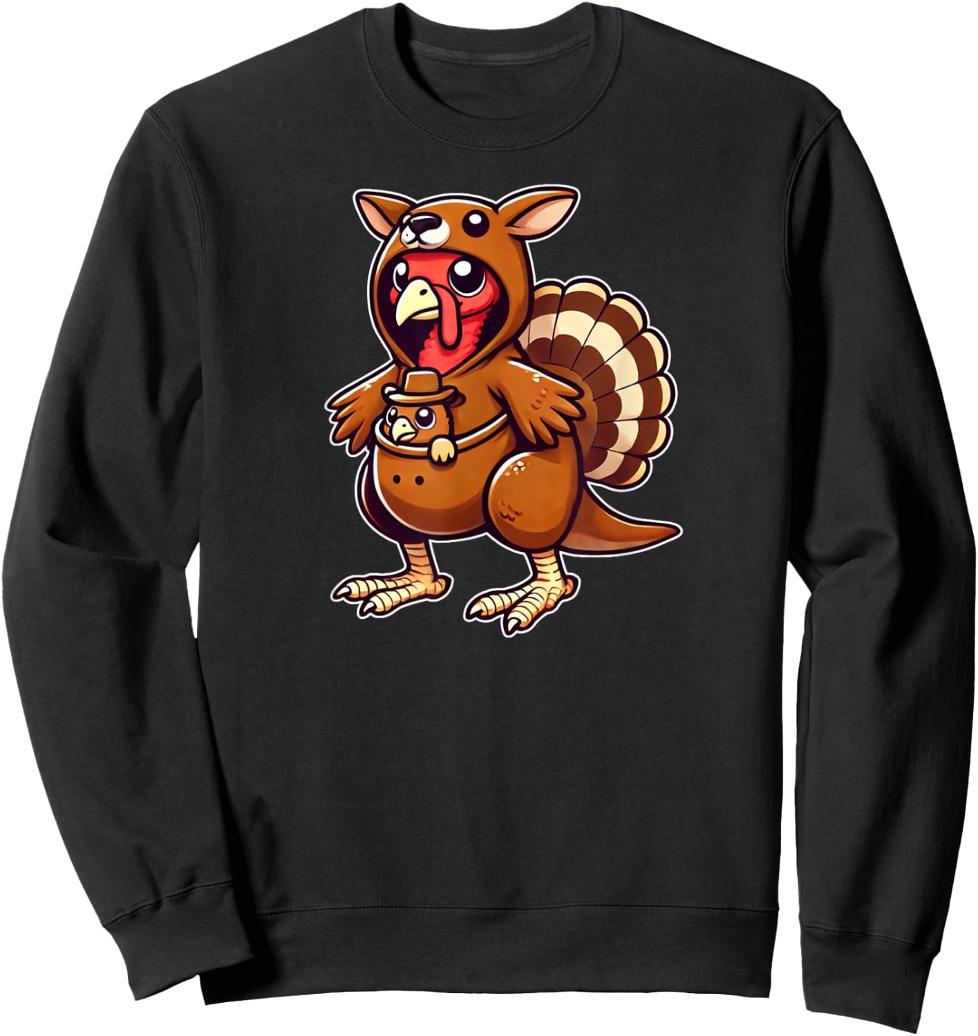 I'm Not a Turkey I Am a Kangaroo Funny Thanksgiving Sweatshirt - Sweatshirt | Black