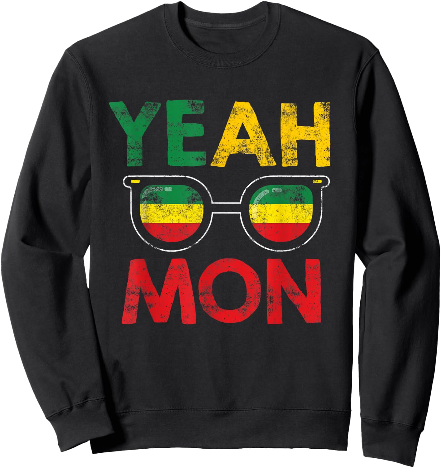 Yeah Mon Jamaican Vacation Jamaica Reggae Small Sweatshirt - Sweatshirt | Black