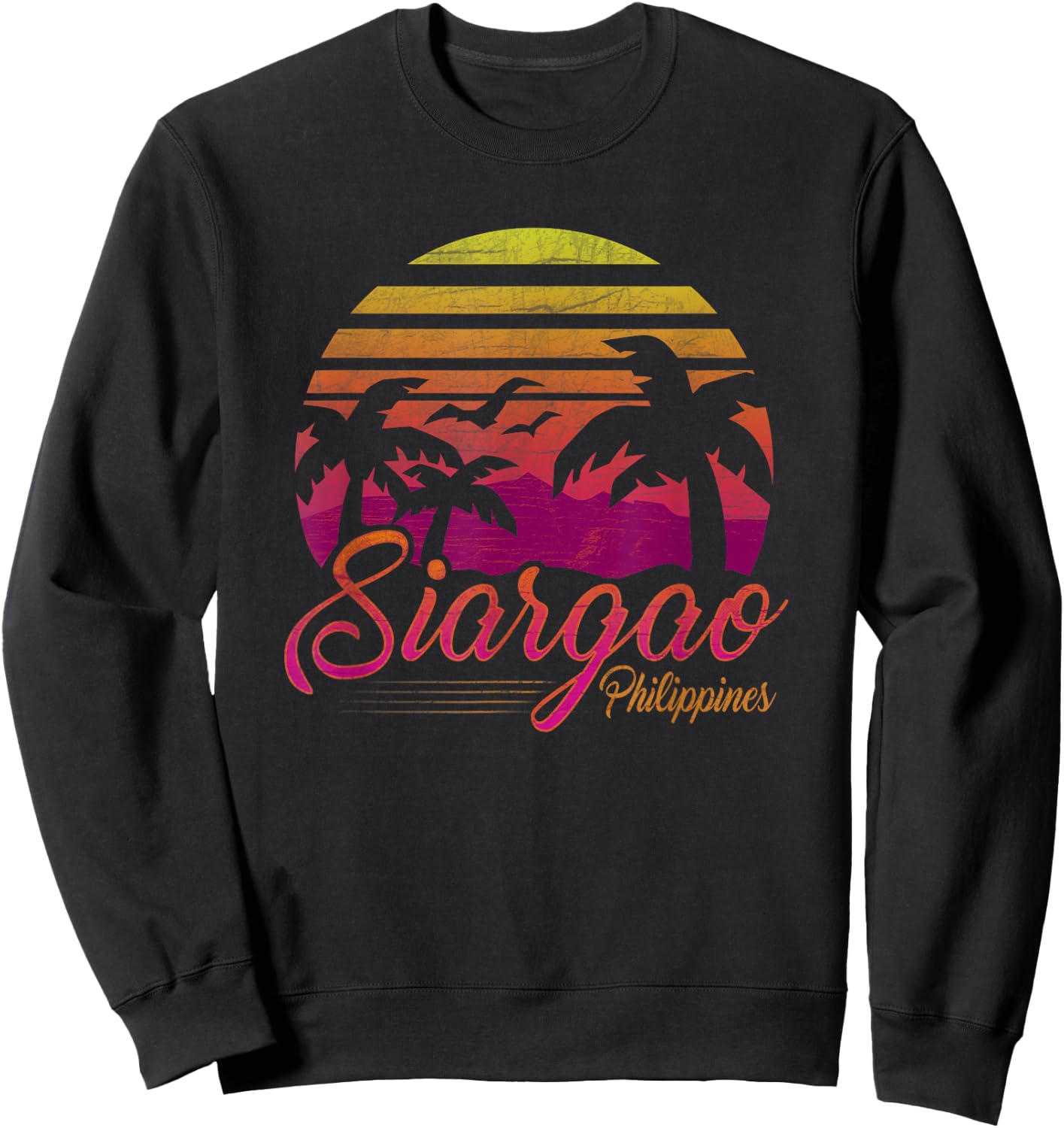 Siargao Philippines Beach Sunset Island Philippine Travel Women Girls Kids Sweatshirt - Sweatshirt | Black
