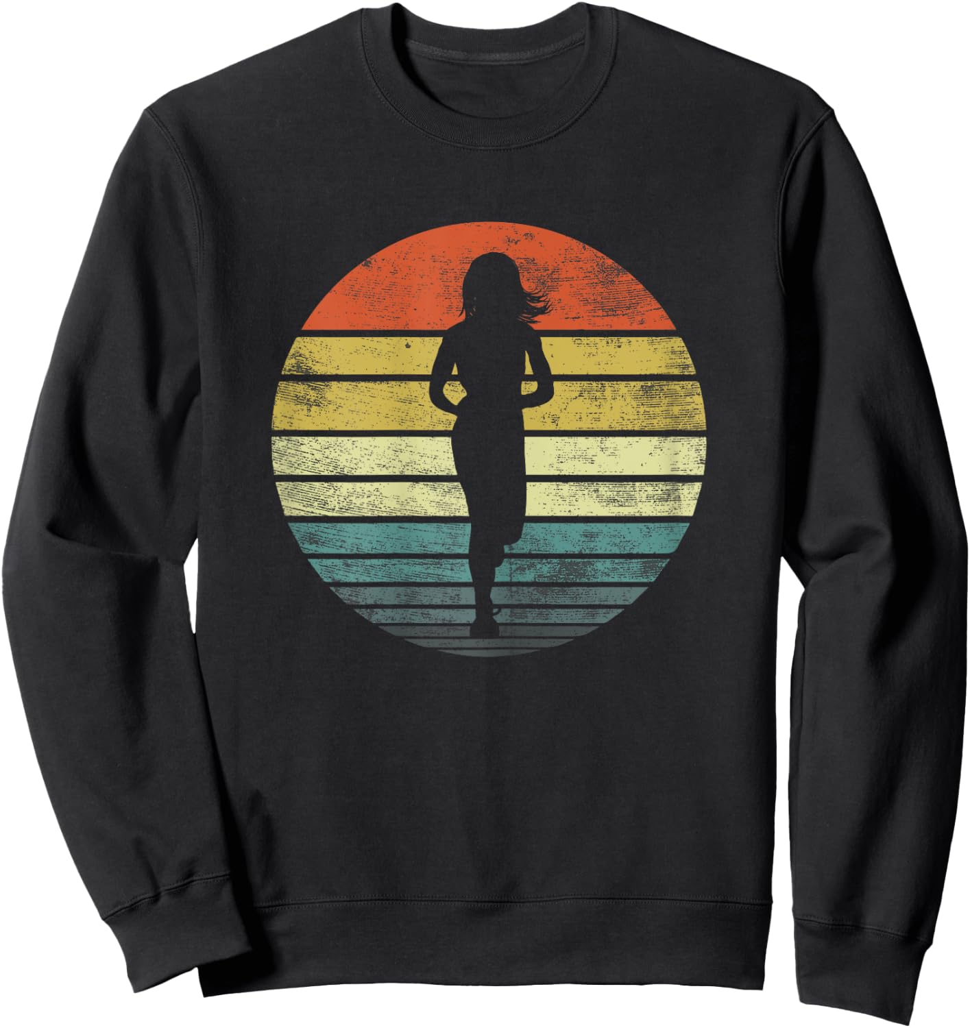 Runners Gifts Funny Running Retro Vintage Fitness Jogging Sweatshirt - Sweatshirt | Black