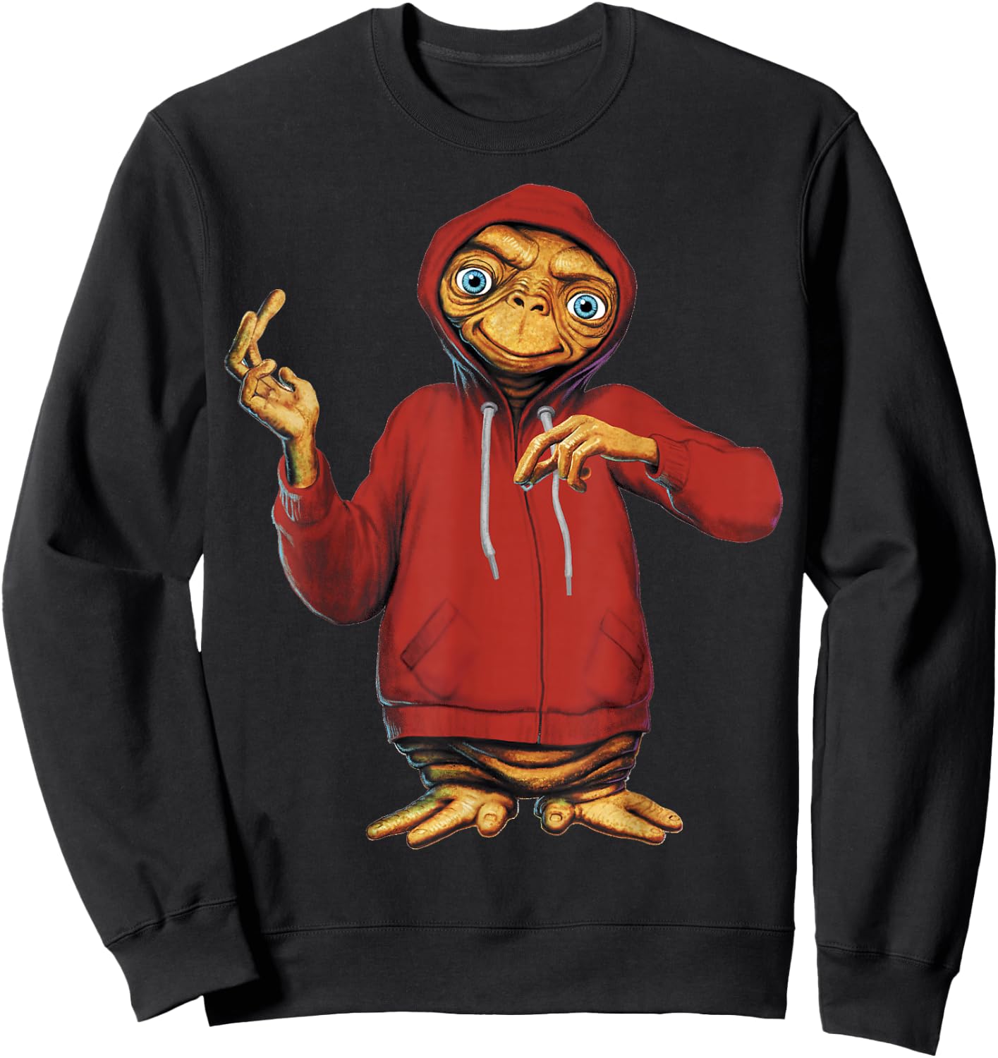 E.T. Hiding in A Portrait Graphic Sweatshirt - Sweatshirt | Black