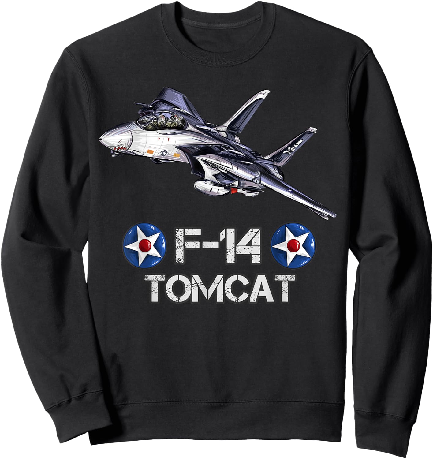 Vintage F-14 Tomcat Fighter Jet Military Aviation gift Men Women Girls Kids Sweatshirt - Sweatshirt | Black