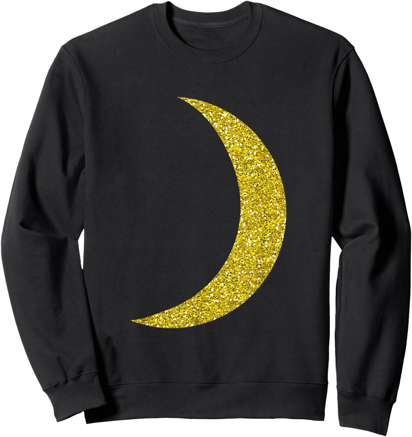 Cool Big Gold Crescent Moon Astronomy Sweatshirt - Sweatshirt | Black