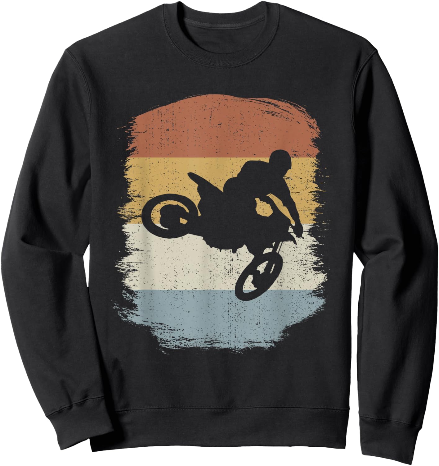Retro Motocross Biker Dirt Bike - Vintage Supercross Sweatshirt - Sweatshirt | Black