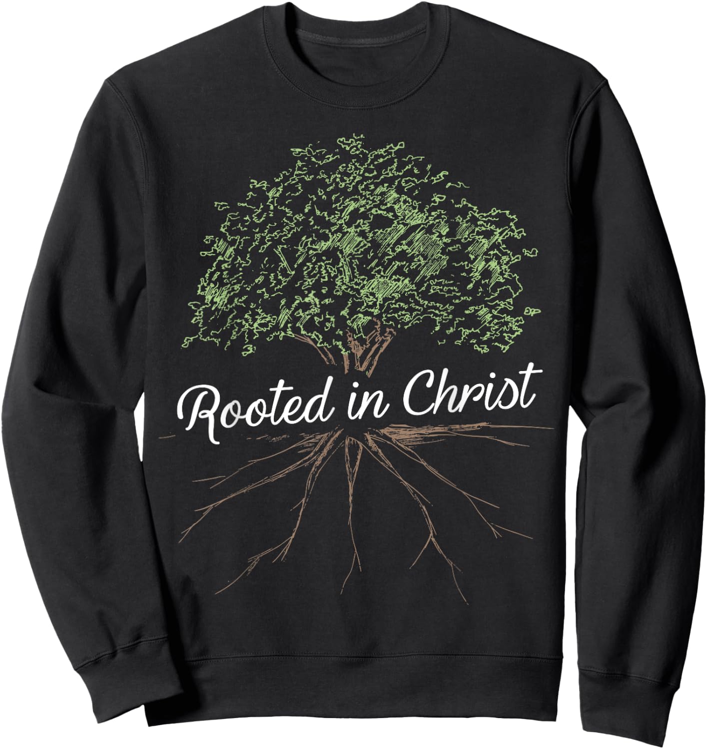 Rooted in Christ - Christian Jesus Sweatshirt - Sweatshirt | Black