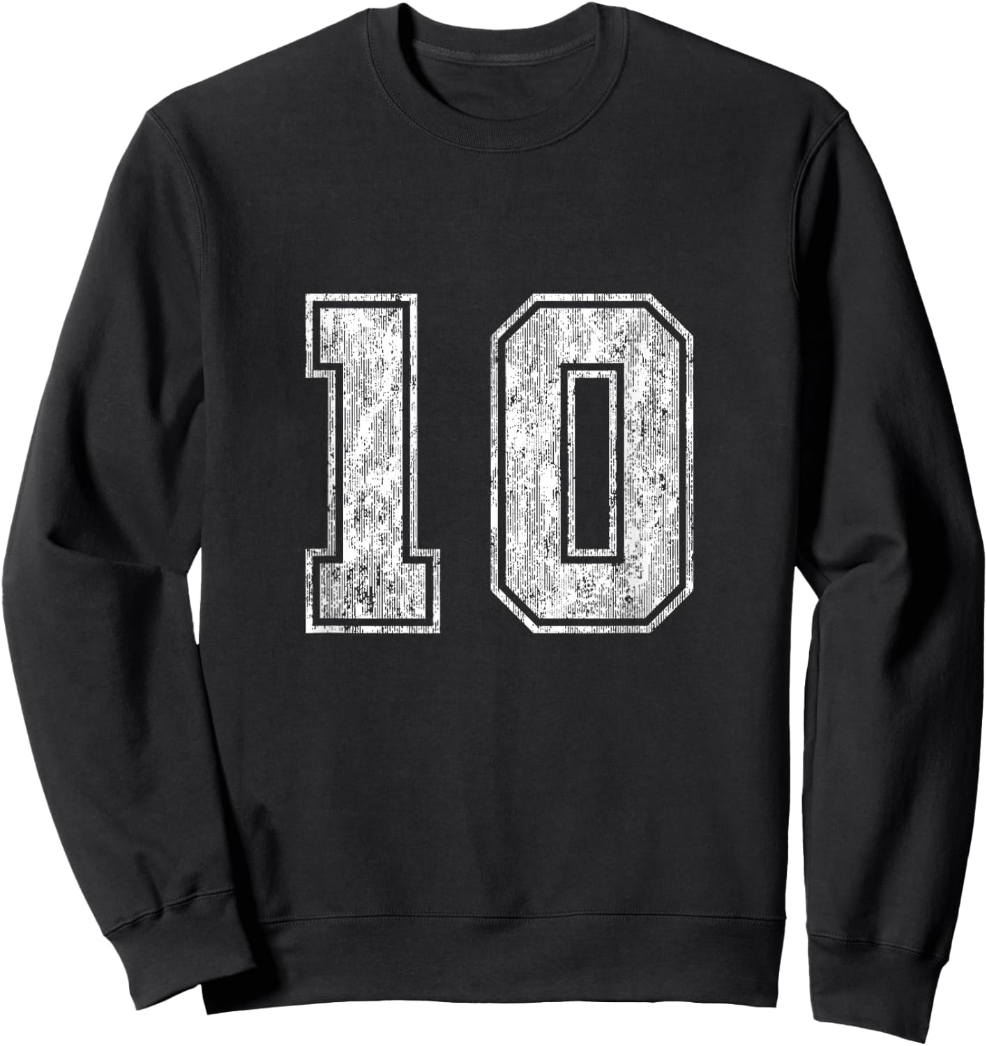 Number 10 Vintage Ten Sports Design Sweatshirt - Sweatshirt | Black