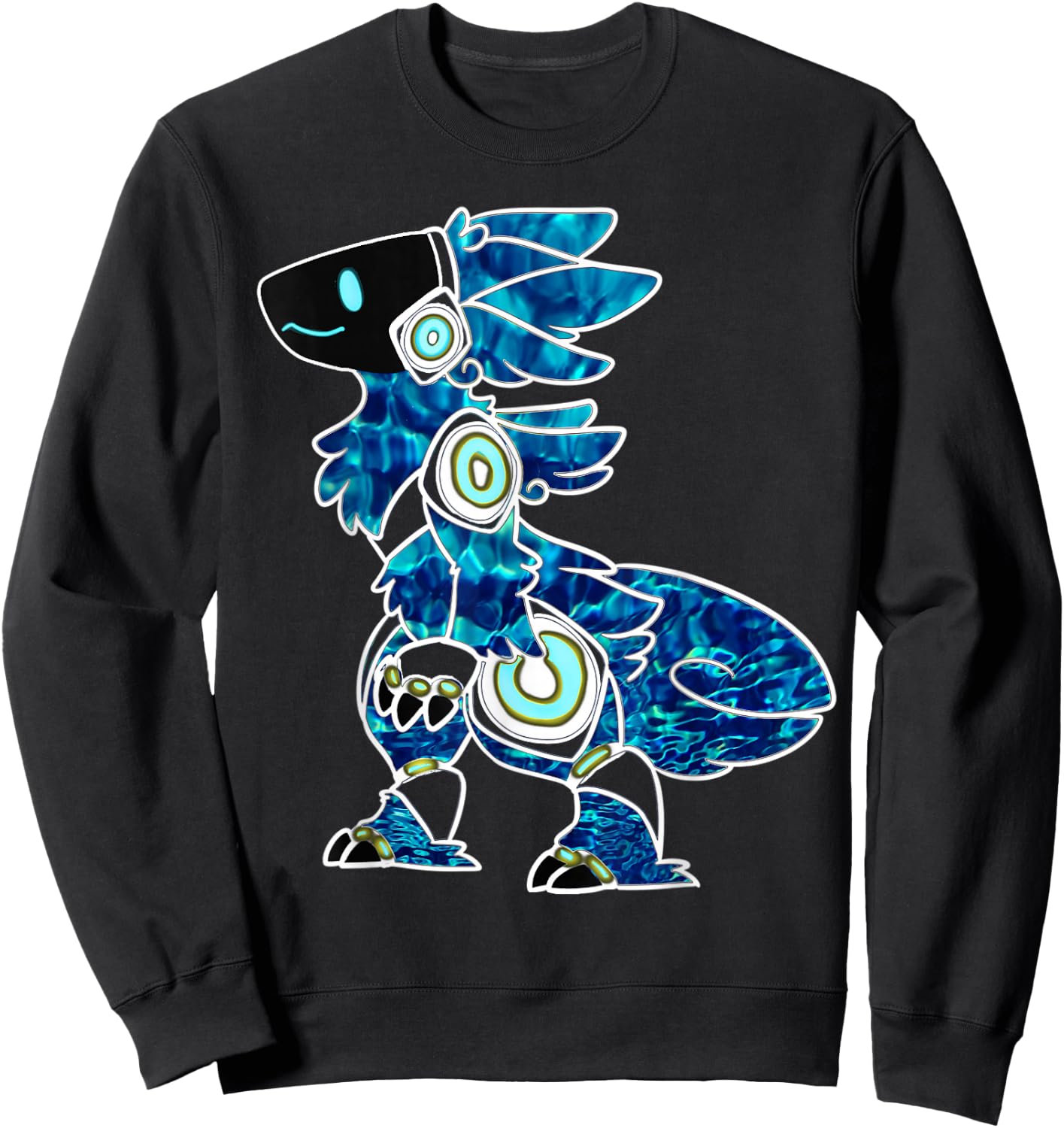 Protogen Fursuit Blue Furry Fursona Sweatshirt - Sweatshirt | Black