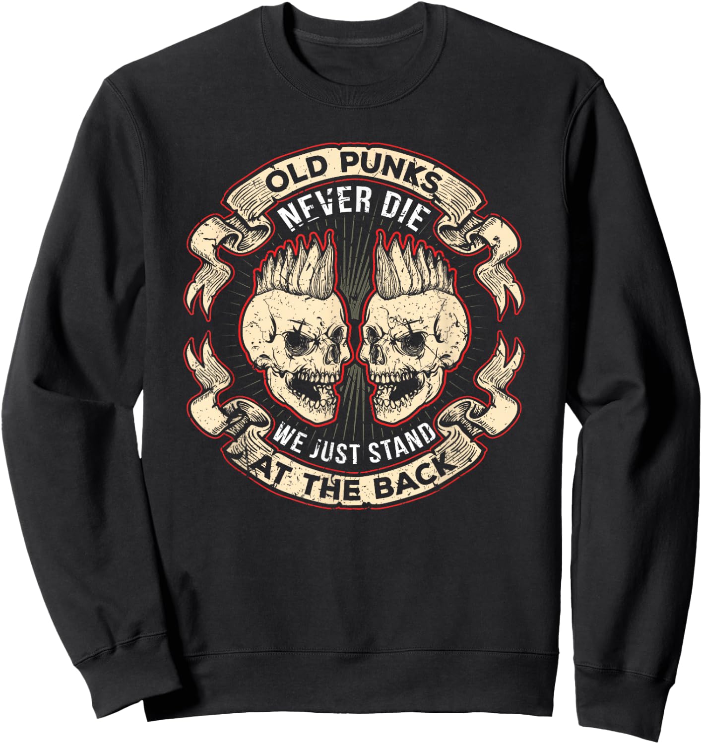 Old Punks Never Die Punk Rock Metal Concert Sweatshirt - Sweatshirt | Black
