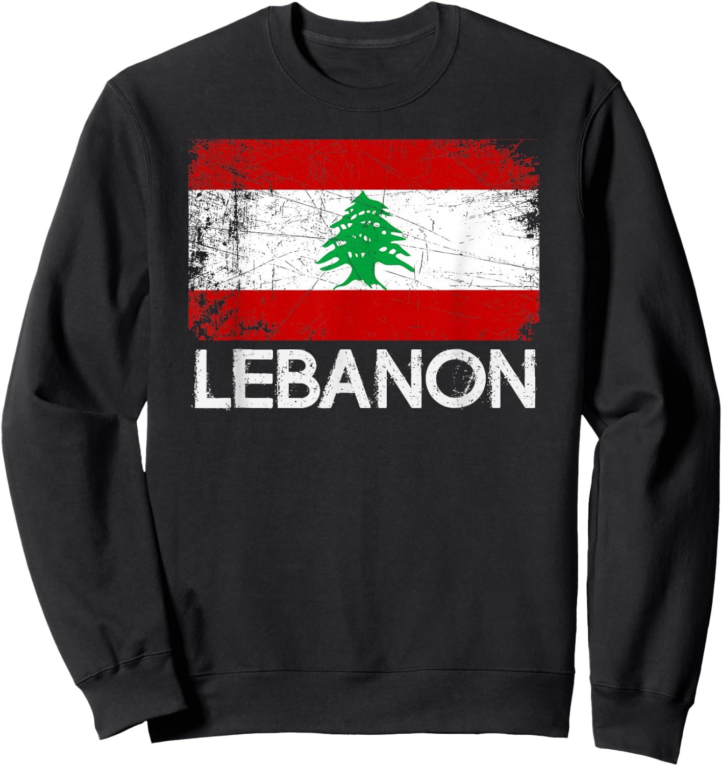 Lebanese Flag | Vintage Made In Lebanon Gift Sweatshirt - Sweatshirt | Black