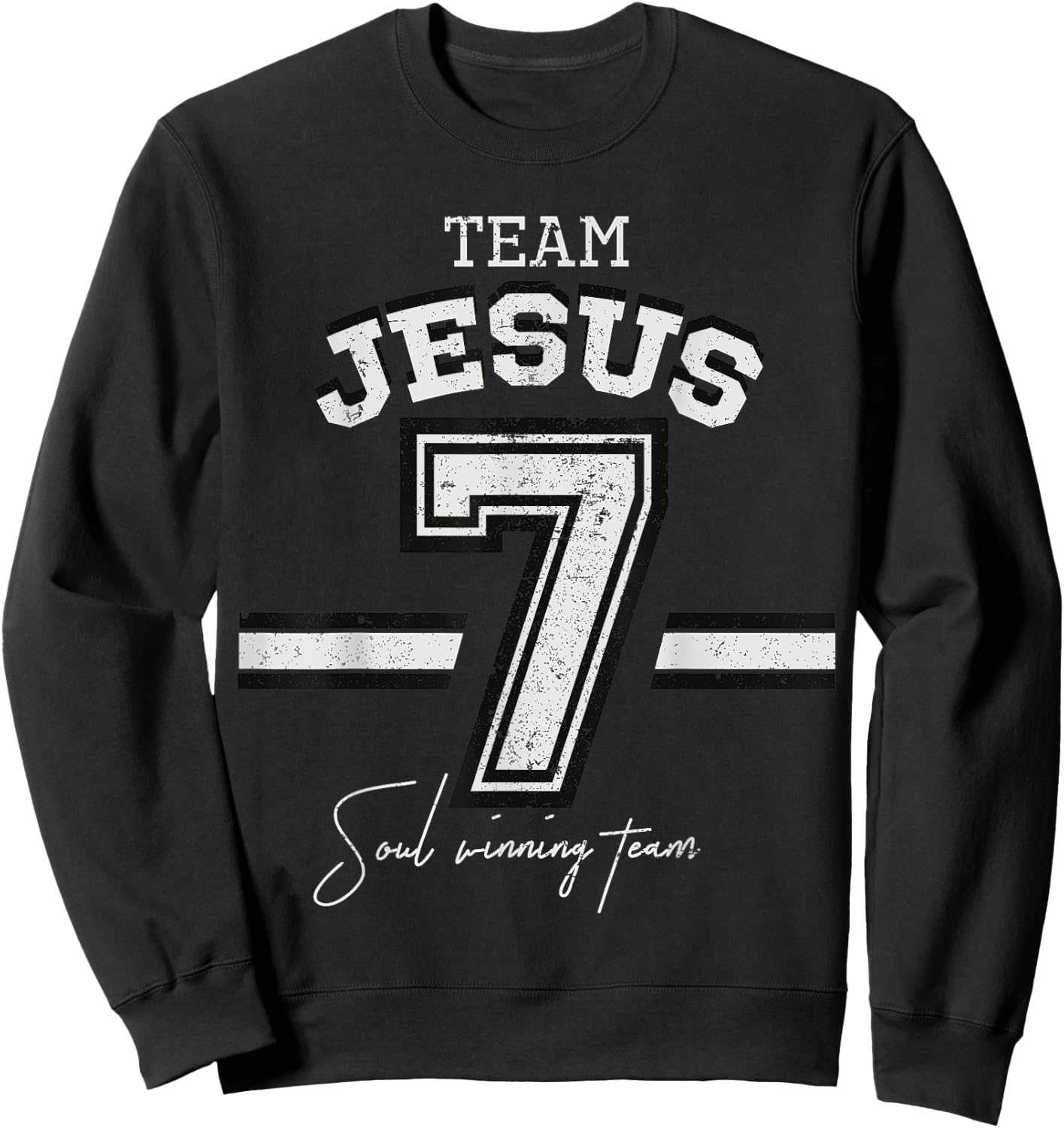 Religious Christian Sport Gifts Soul Winning Team Jesus Sweatshirt - Sweatshirt | Black