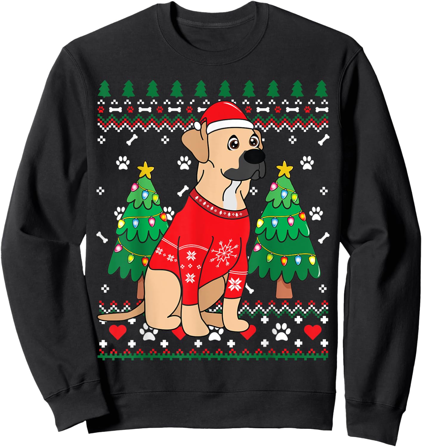 Black Mouth Cur Christmas Ornament Tree Mom Dad Gift Sweatshirt - Sweatshirt | Black