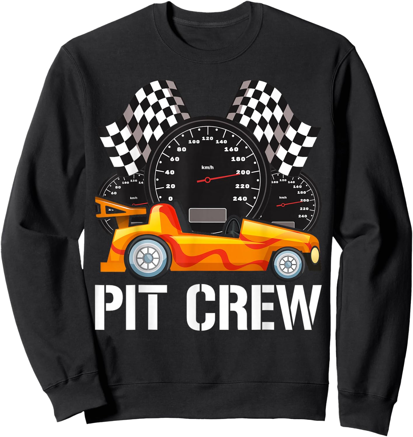 Pit Crew for Racing Car Parties Sweatshirt - Sweatshirt | Black