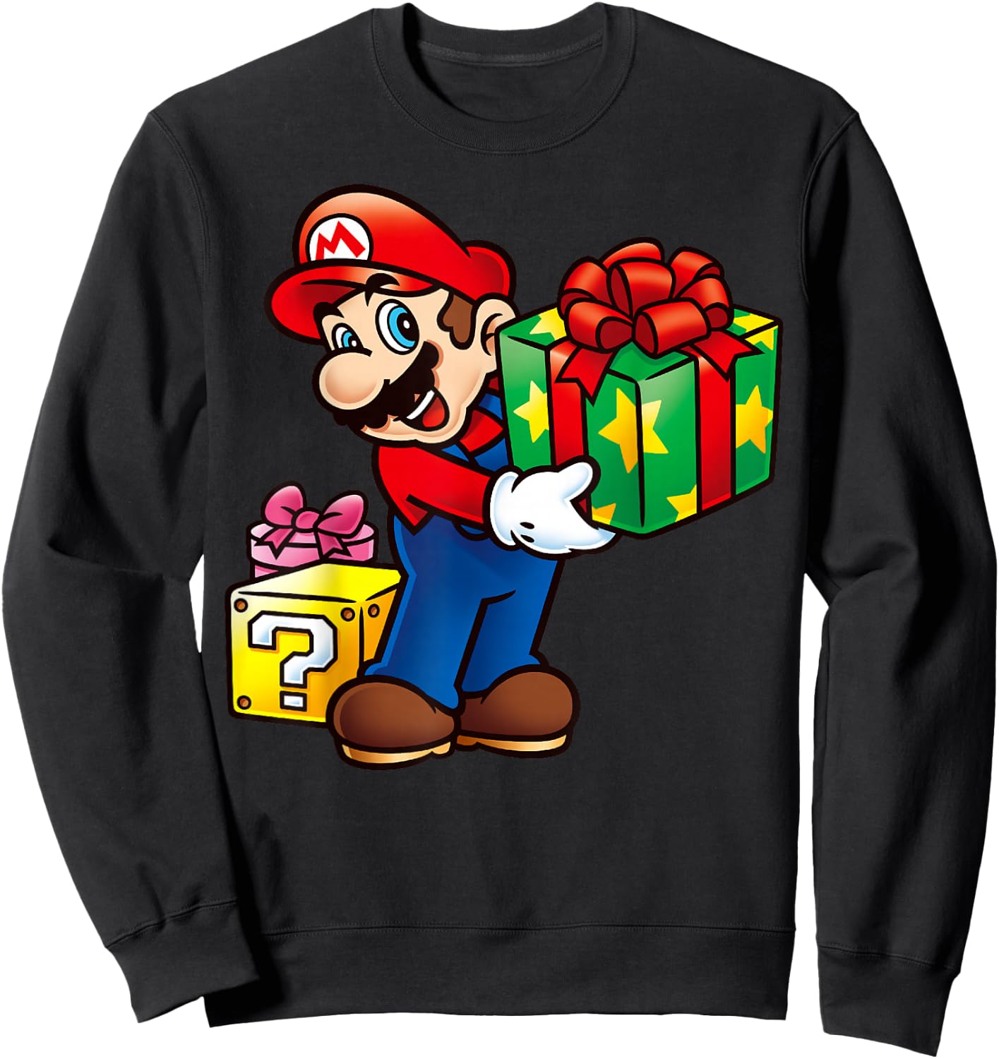 Nintendo Super Mario Wrapped Christmas Presents Sweatshirt - Sweatshirt | Black