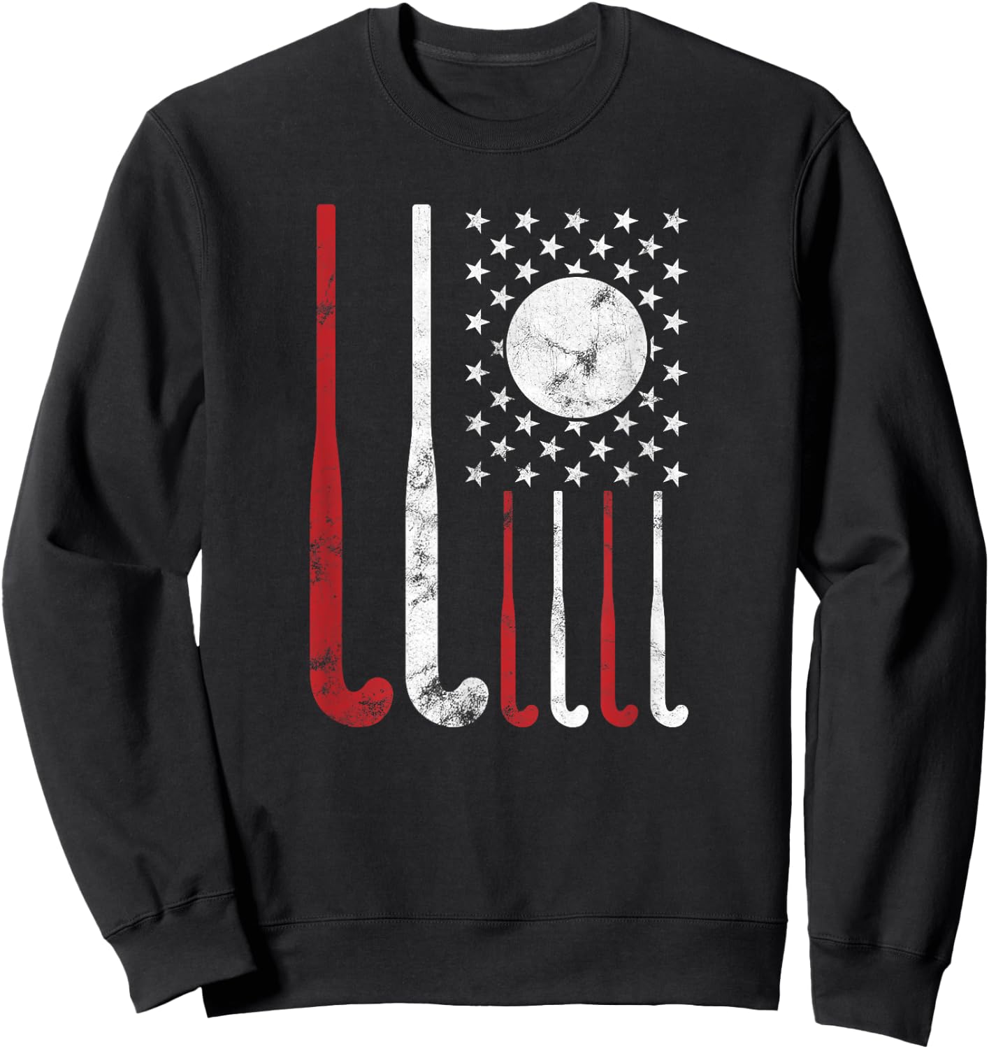 USA Field Hockey Shirt American Flag Fockey Lovers Gift Sweatshirt - Sweatshirt | Black