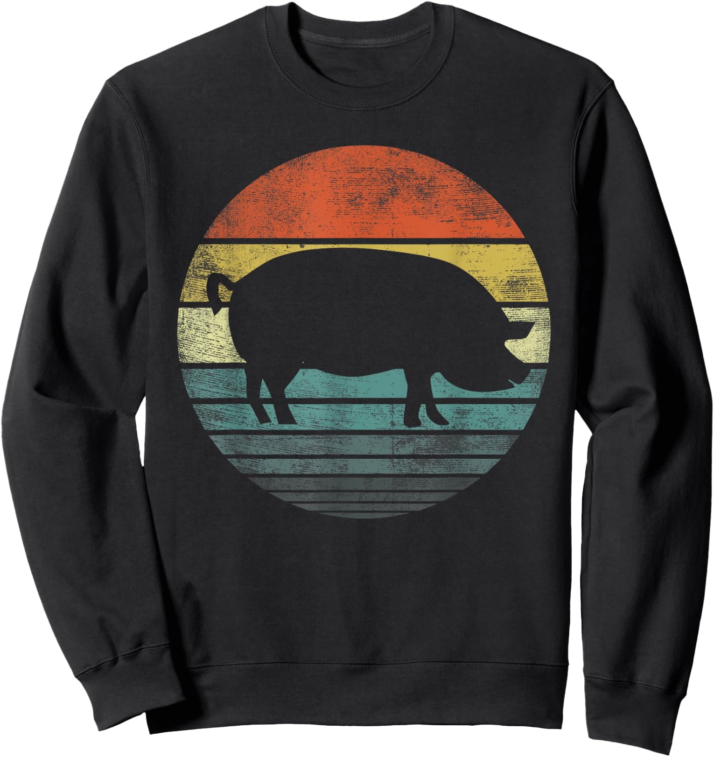 Pig Lover Gifts Funny Farmer Retro Vintage Farm Animals Sweatshirt - Sweatshirt | Black