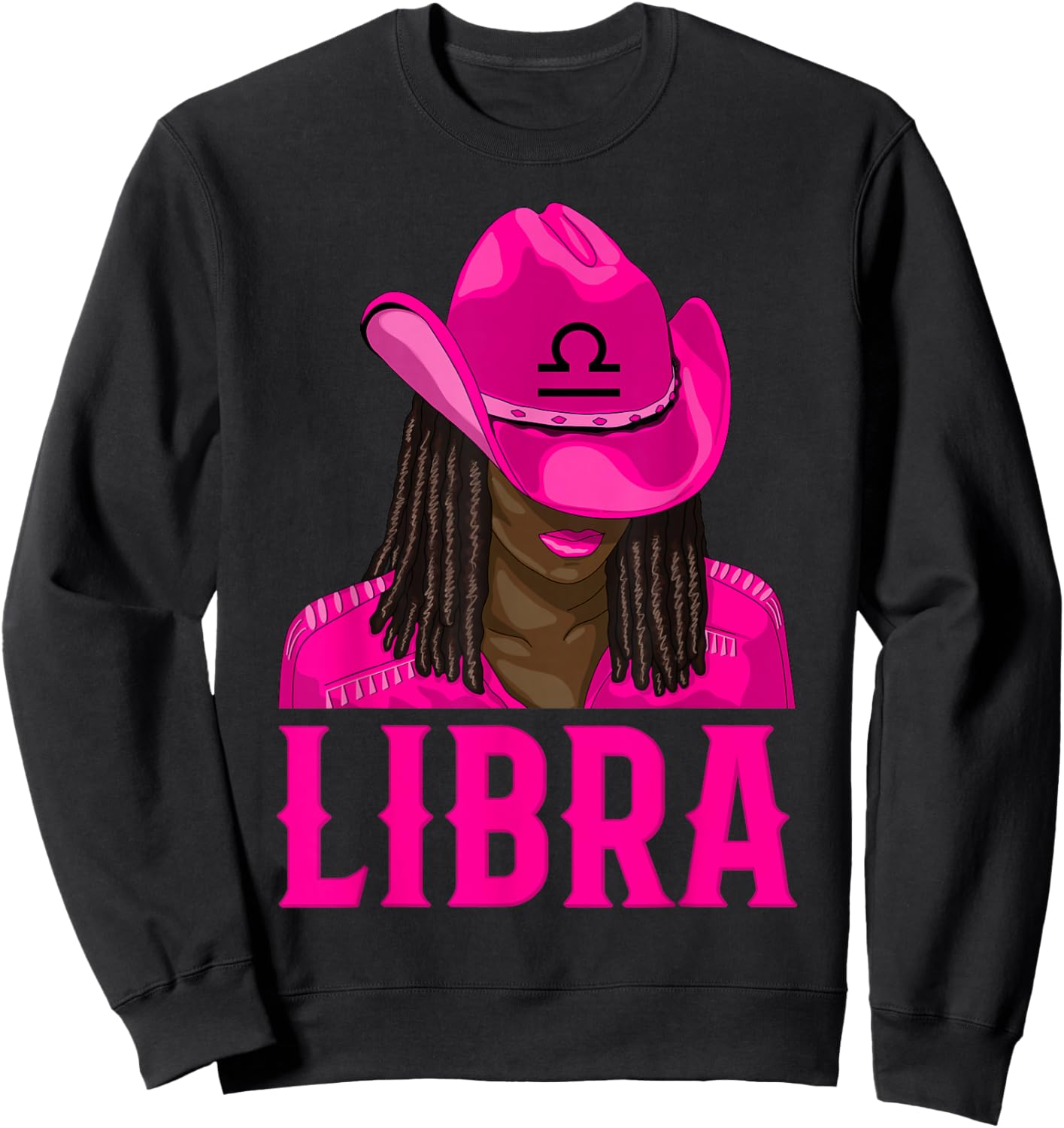 Libra Western Cowgirl African American Black Women Sweatshirt - Sweatshirt | Black