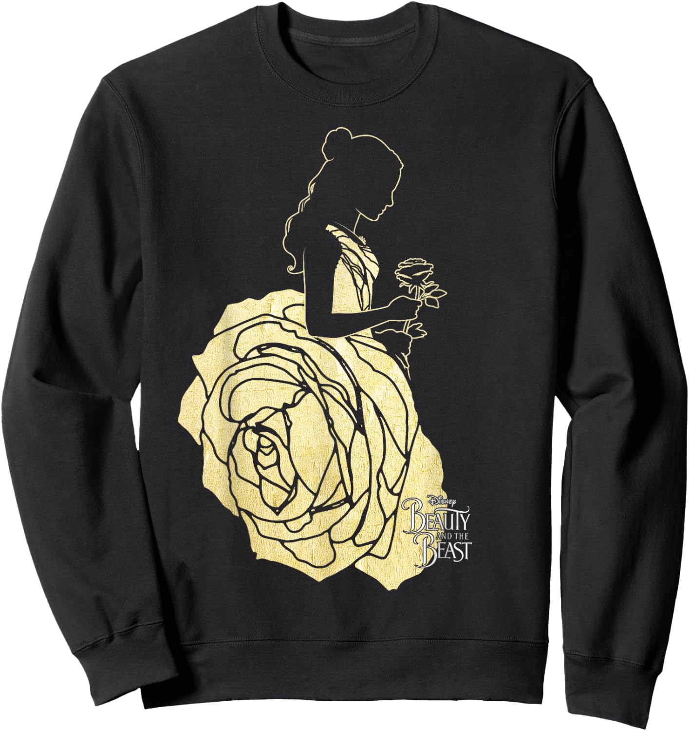 Disney Beauty & The Beast Belle Golden Dress Graphic Sweatshirt - Sweatshirt | Black