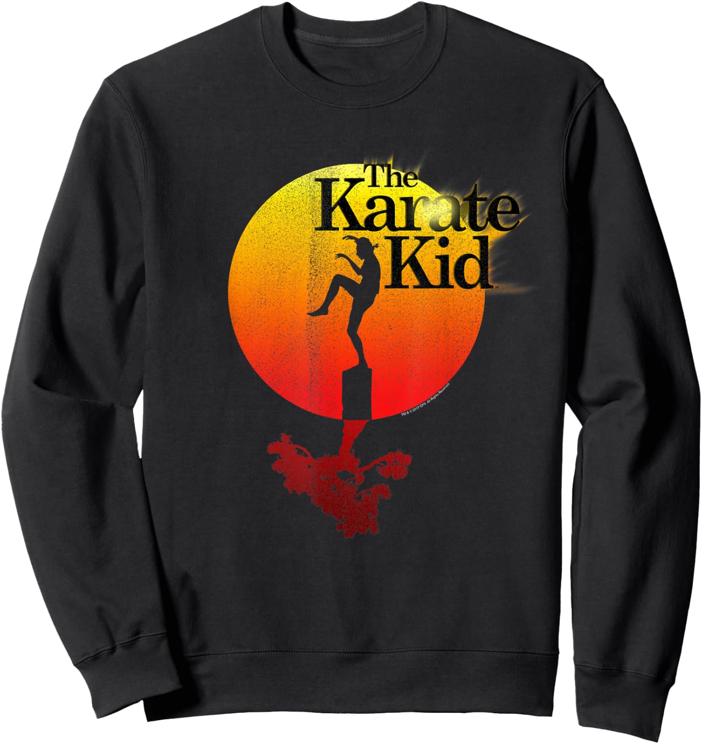 The Karate Kid Sun Gradient Logo Vintage Movie Sweatshirt - Sweatshirt | Black