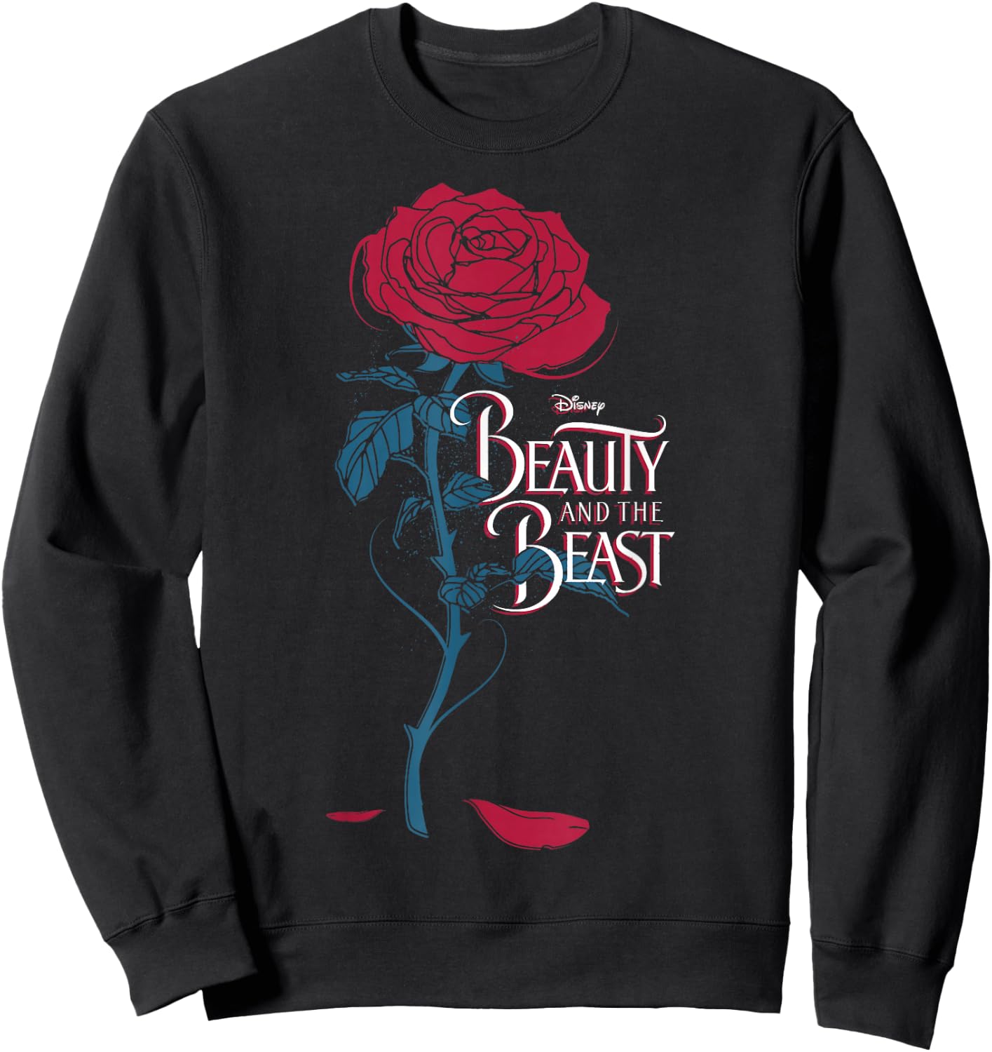 Disney Beauty & The Beast Wilting Rose Logo Graphic Sweatshirt - Sweatshirt | Black