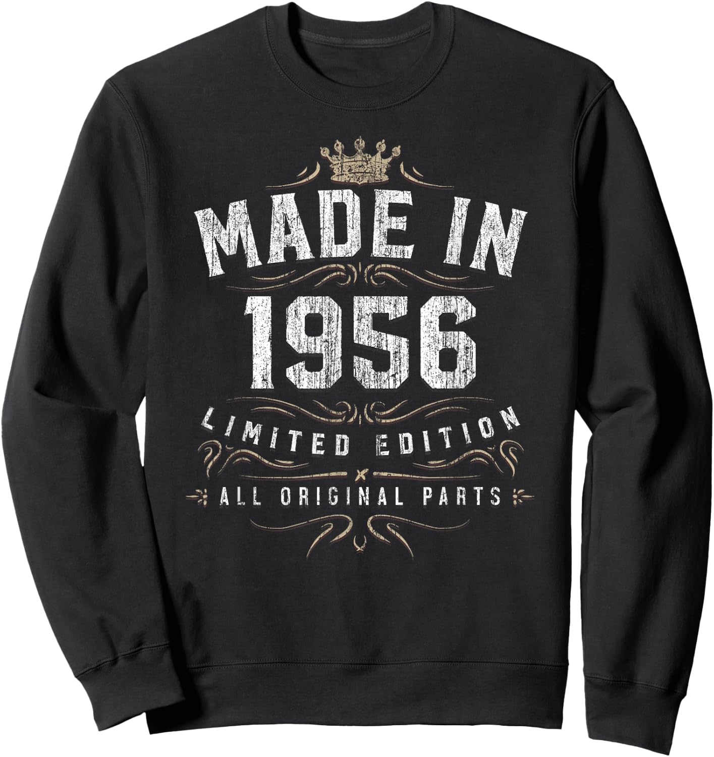 Made In 1956 T Shirt - All Original Parts 63rd Birthday Gift Sweatshirt - Sweatshirt | Black