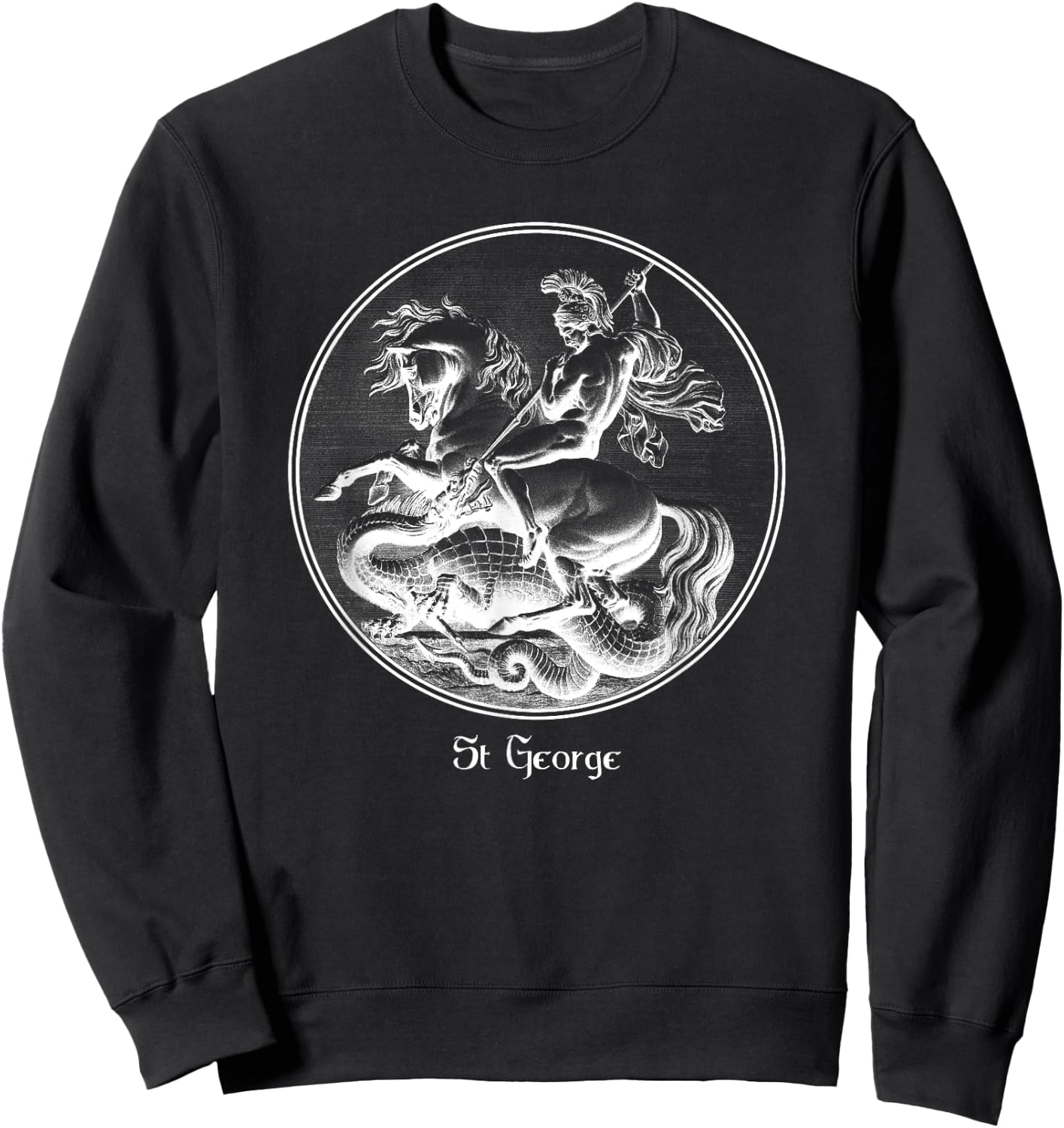 St. George and the Dragon Crusades Soldier Saint Sweatshirt - Sweatshirt | Black