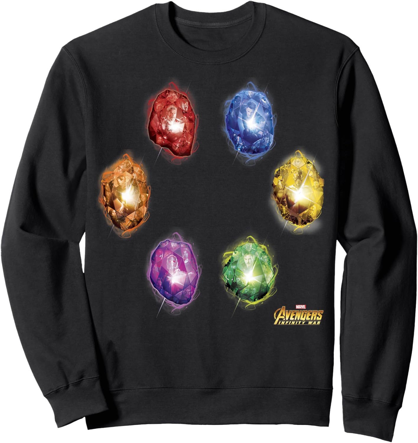 Marvel Avengers Infinity War Stones Glow Graphic Sweatshirt - Sweatshirt | Black