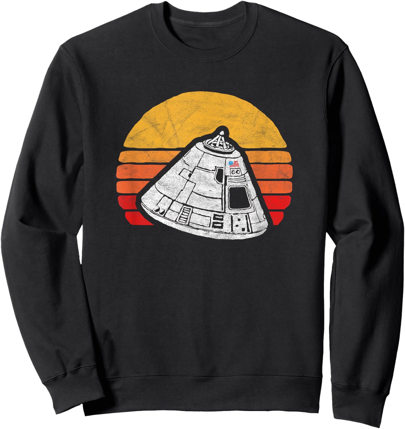 Retro Apollo 11 Moon Landing 50th Anniversary 80s Style Sweatshirt - Sweatshirt | Black