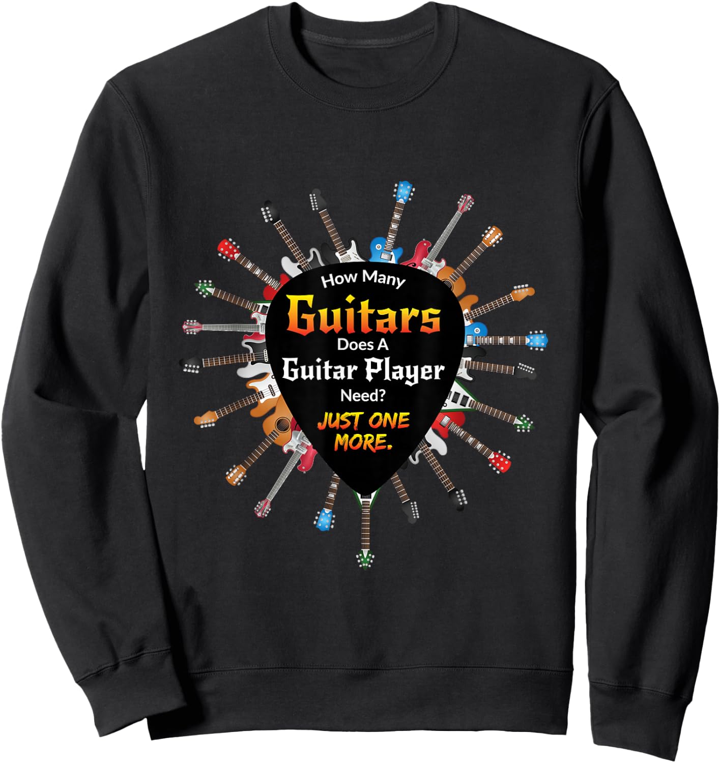 UAB KIDKIS Women's Guitar Themed - Black, Small Sweatshirt - Sweatshirt | Black